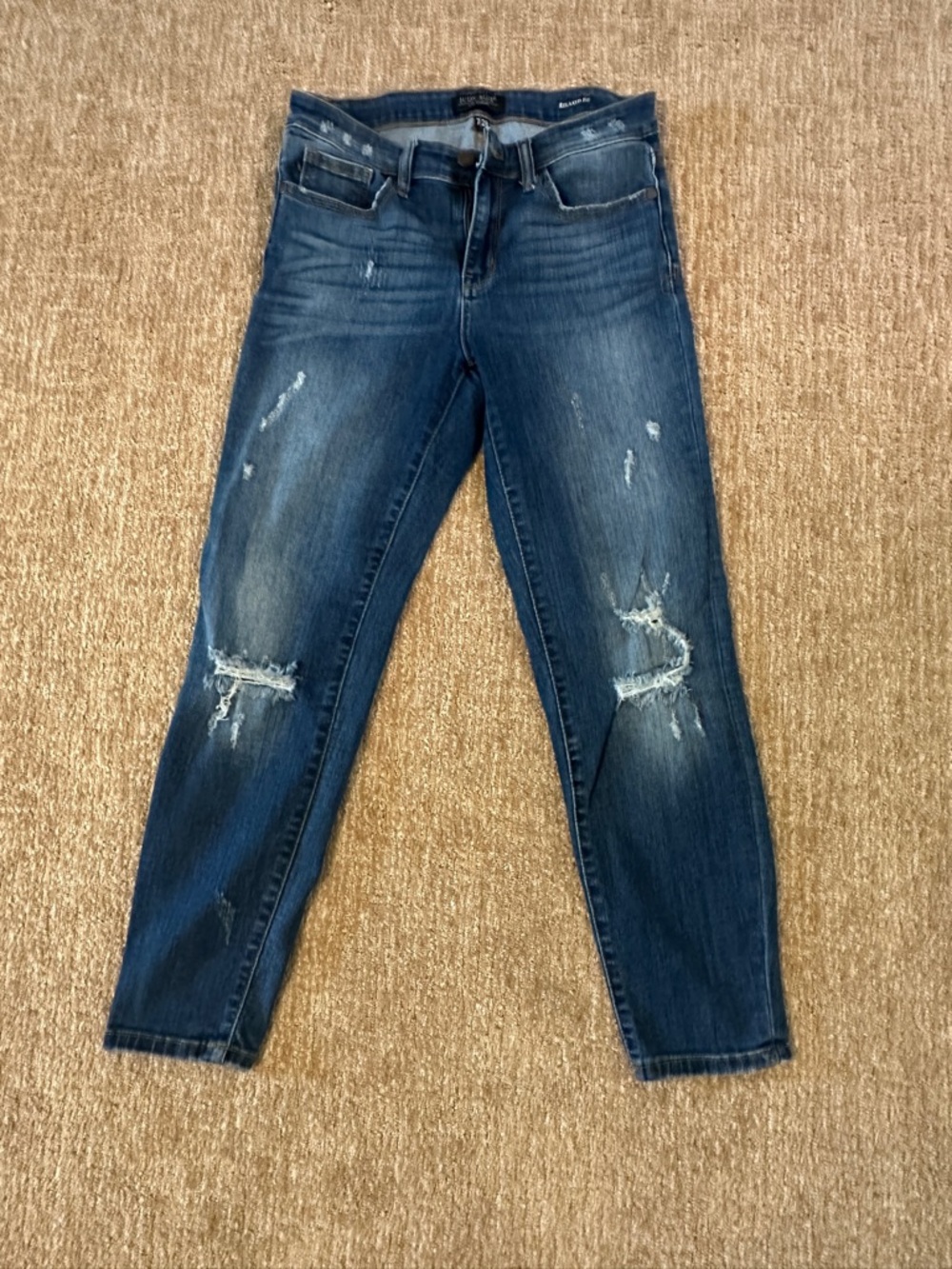 Judy Blue Distressed Dark Indigo Skinny Jeans